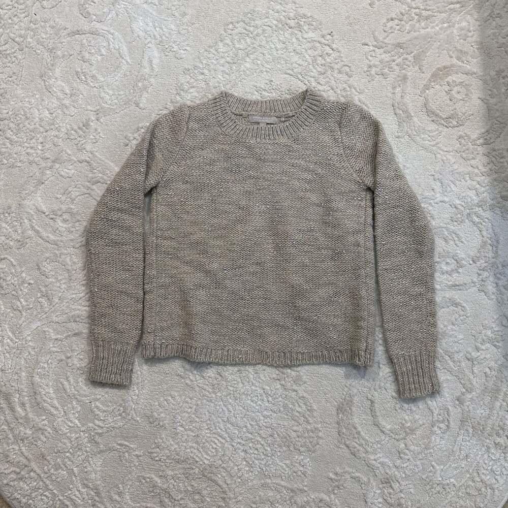 Banana Republic Italian Yarn Shimmer Knit Sweater, Tan, Crewneck‎